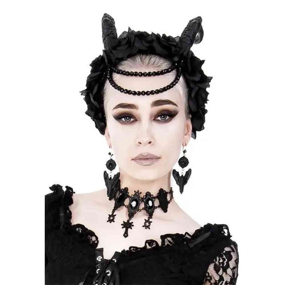 Restyle - Gothic Angel Earrings - Black